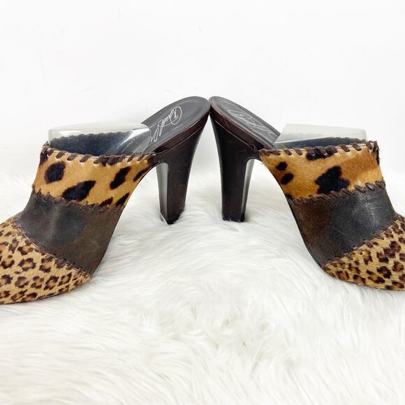 Donald J. Pliner 10 M Womens Brown Animal Print Leather Calf Hair Viggo  Heels - Picture 6 of 10